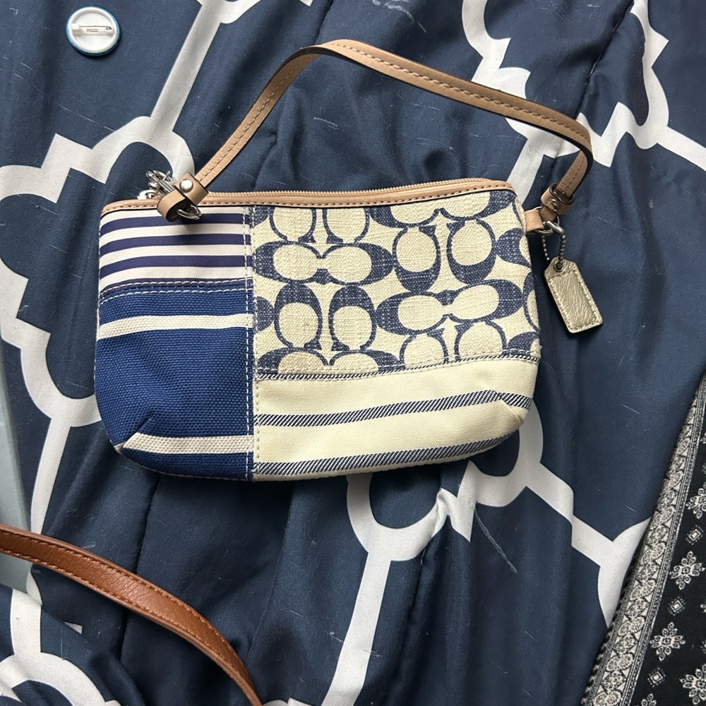 Blue coach mini purse